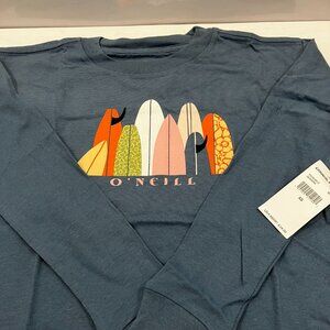 O'Neill Tee Blue Long Sleeve T-Shirt for Girls Size X-Small Brand NEW with Tags